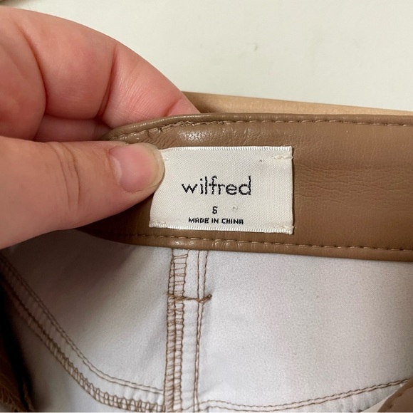 Aritzia Wilfred The Melina Pant Vegan Leather Brown Size 6 - Picture 9 of 11